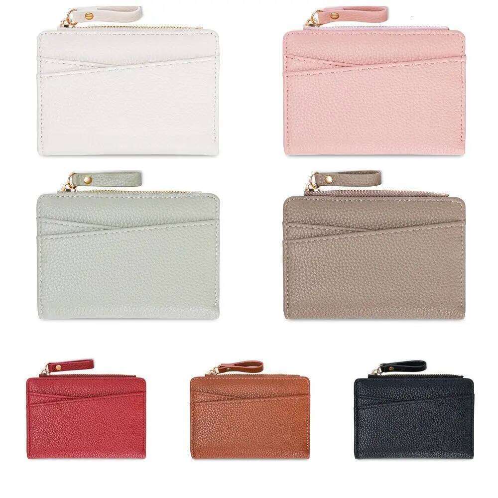 PU Leather Lichee Pattern Short Wallets Korean Style Multifunctional Clutch Coin Purse Portable Change Bag Women Y260206