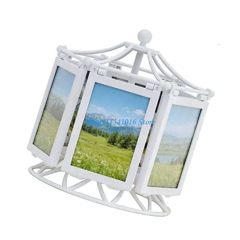 Rotatings Ferris Wheel Desk Photo Display Carousels Picture Frame S260205