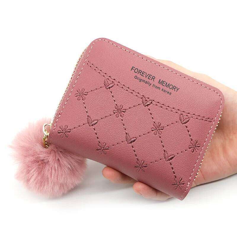 Women's Short Wallet with Pendant Three Fold Clutch Large Capacity Bag Credit Card Holder Student Purse Coin Pouch Y260206
