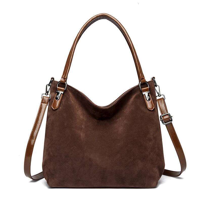 2026 High Quality Faux Genuine Suede Women Tote Bags Large Capacity Female Shoulder Crossbody Bag Luxury Handbags Purses A Main Y260204