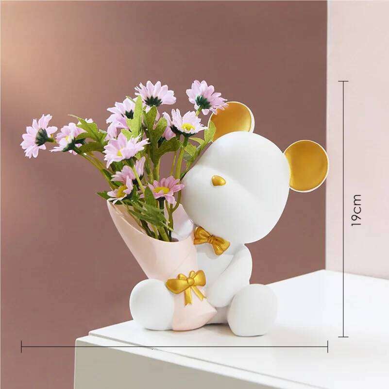 Nordic creative bouquets, violent bears, entrance and living room ornaments, home TV cabinets, desktop decorations, gifts for mo S260204