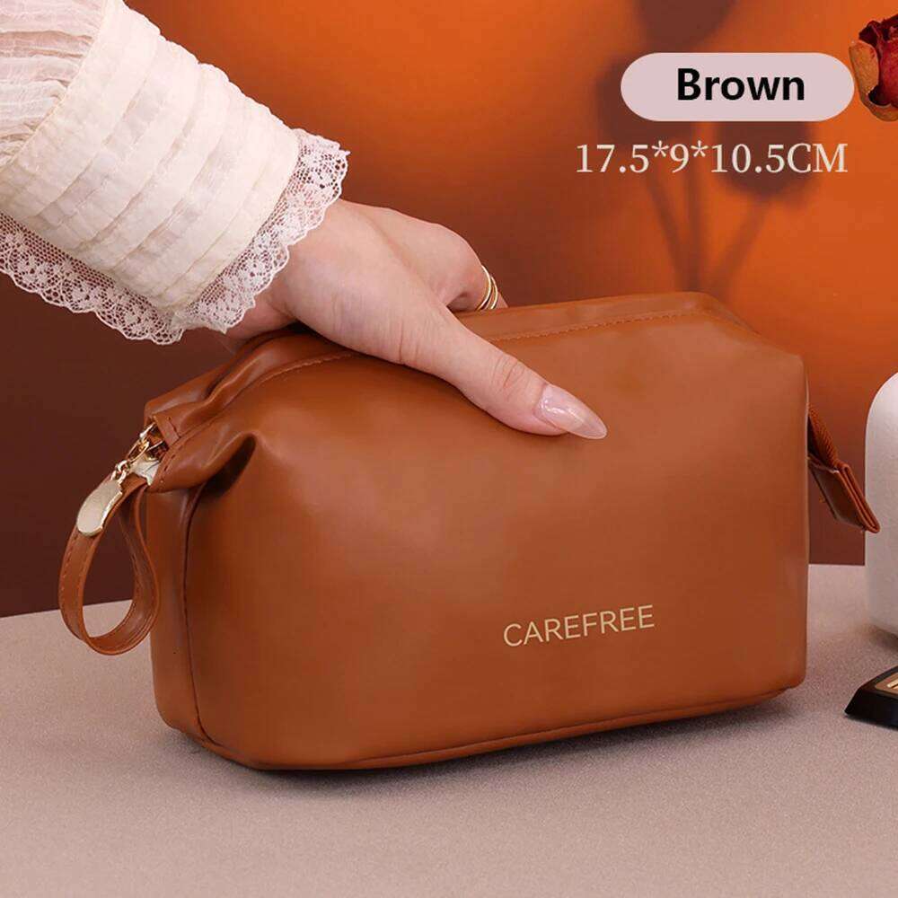 PU Tote Makeup Large Capacity Pouch Travel Toiletry Bag Skincare Organizer Necessaire Women's Cosmetic Bags Y260206