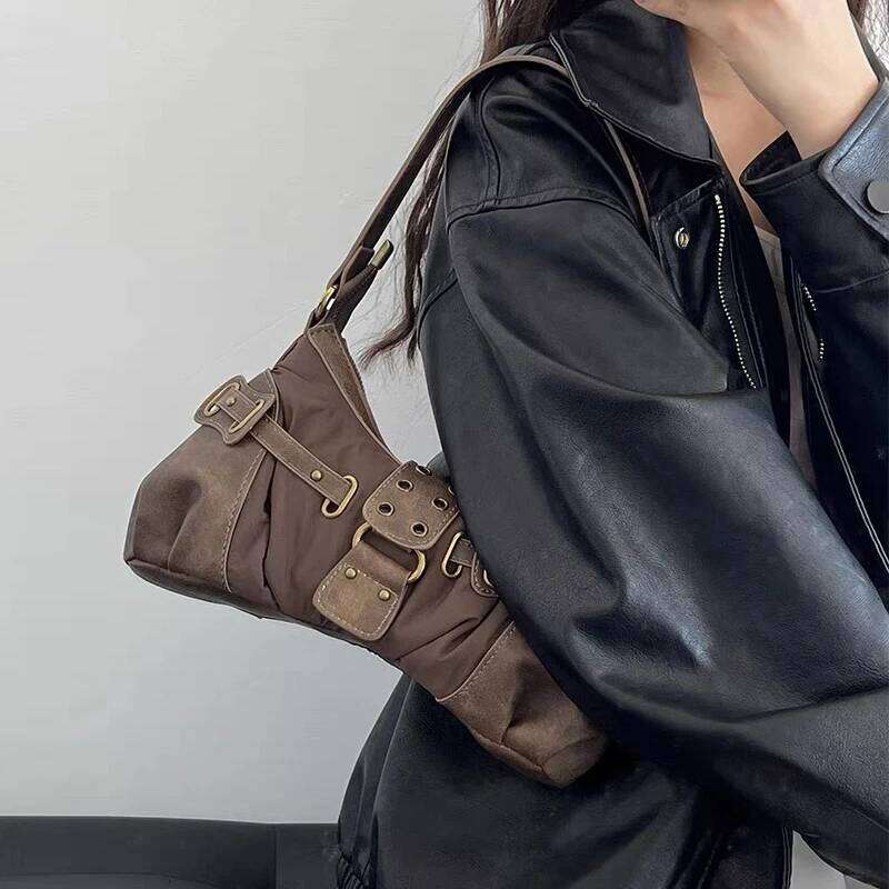 England Style Bags For Women Luxury Handbags And Purses 2024 New In Polyester Vintage Rivet Small Underarm Shoulder Bag Z260207 - view 4