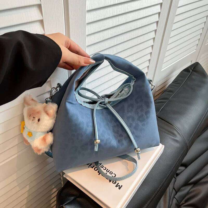 Vintage Leopard Print Women Suede Shoulder Bags Minimalist Versatile Ladies Crossbody Bag Portable Girls Hobos Handbags Purse Y260205