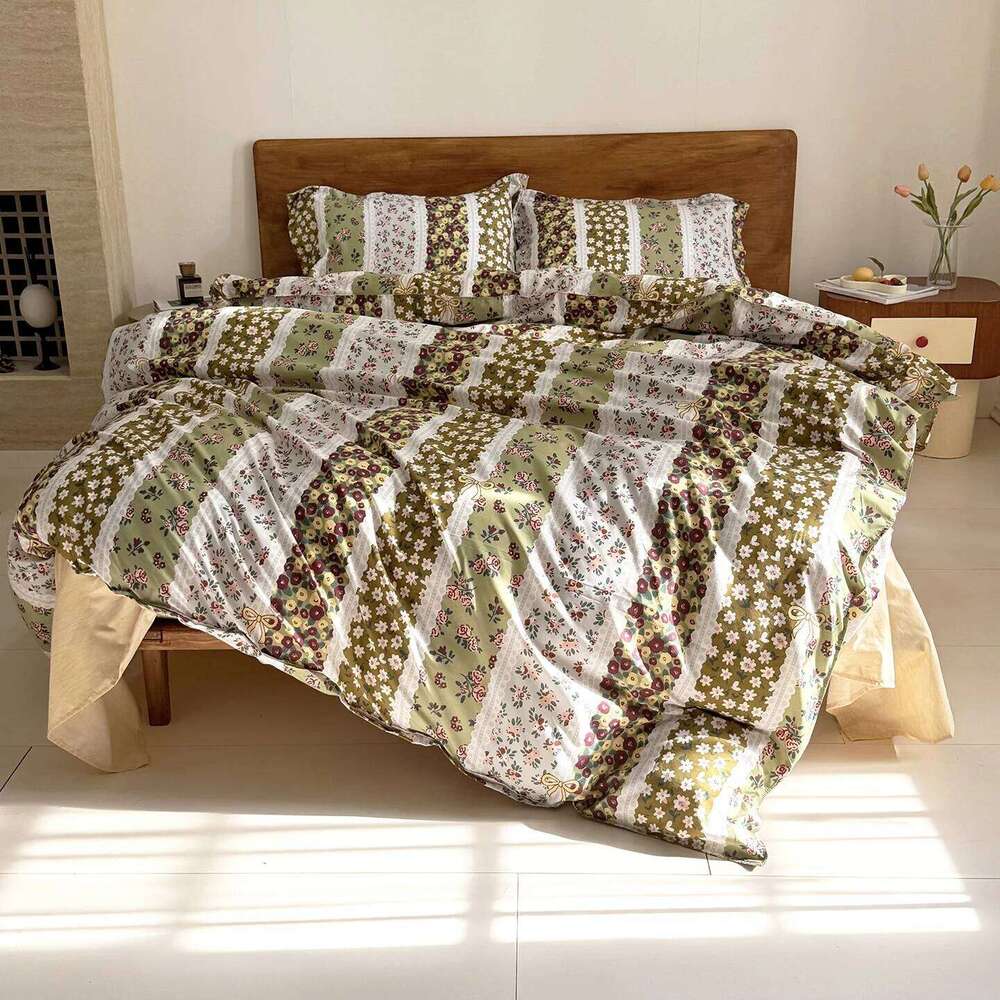 3pcs Brushed Bedding Pillowcase Set Skin Friendly Breathable Duvet Cover Pillowcases XJ260206