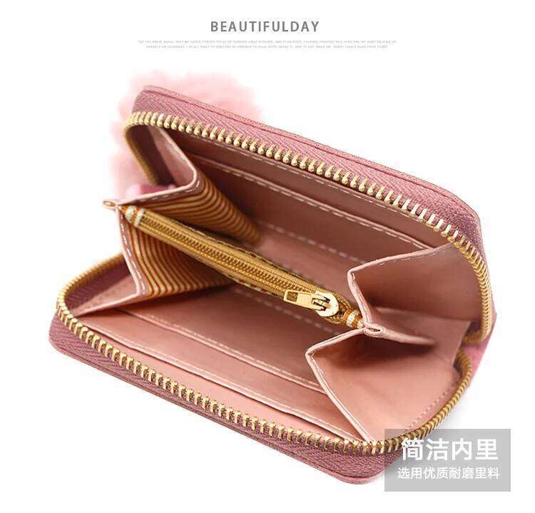 Women's Short Wallet with Pendant Three Fold Clutch Large Capacity Bag Credit Card Holder Student Purse Coin Pouch Y260206