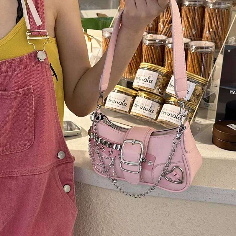 Elegant Chain Shoulder Commuting Trend PU Leather Lady Underarm Bag Versatile Women Handbag Chic Female Purses bolsas Y260205