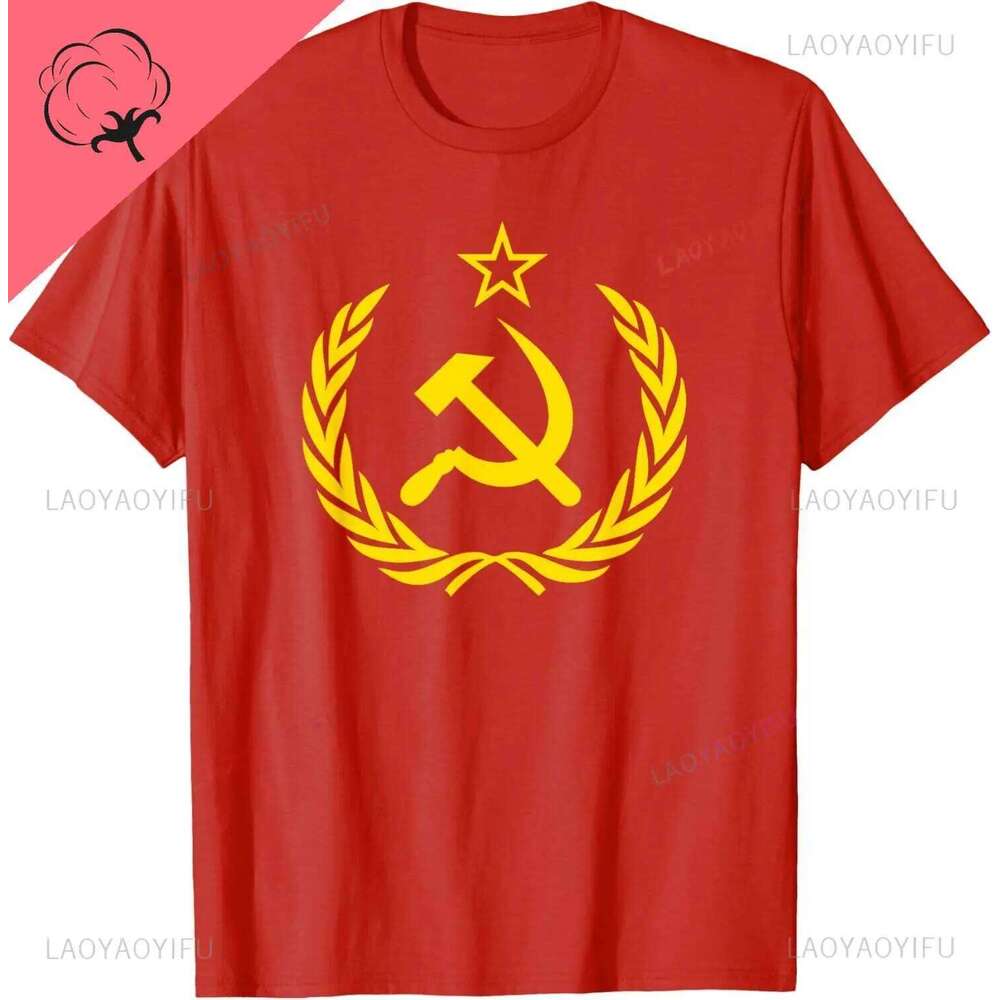 Hammer Sickle Star CCCP Soviet Union Red Breathable and Comfortable Custom T-Shirt Mens Clothing Camisas X260207