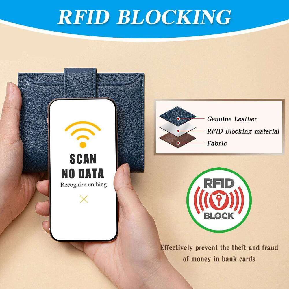 Women's Fashion Genuine Leather RFID Wallet Bifold Large Capacity Secure Zipper Coin Pocket 4 ID Window Compact Y260206