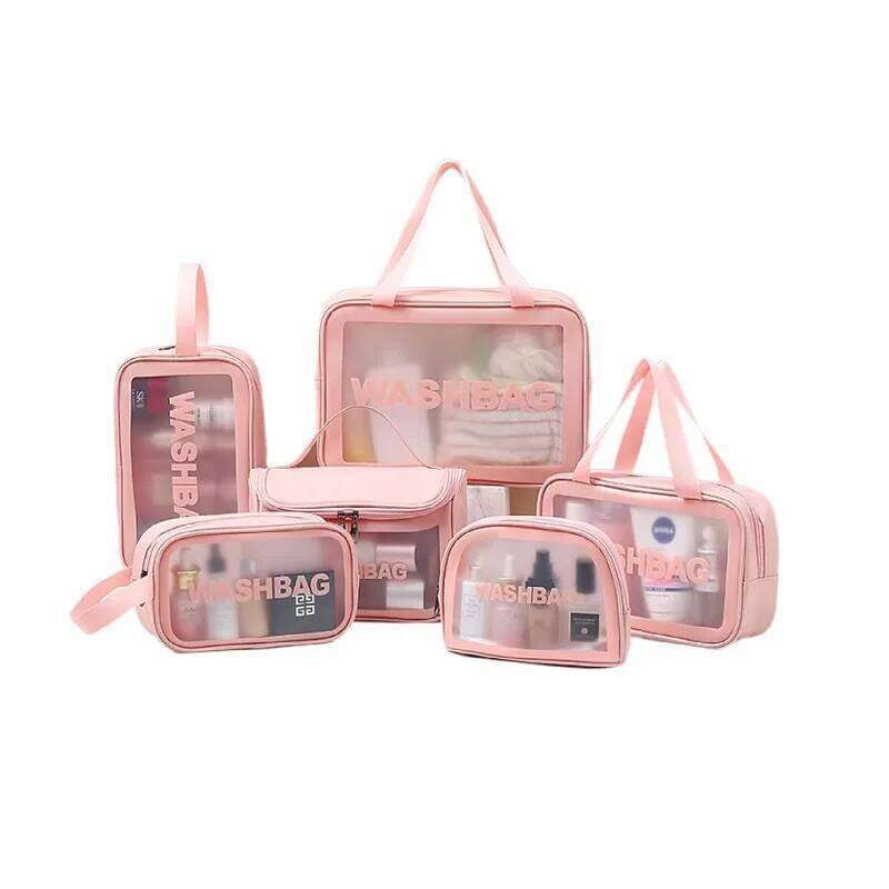 Toiletrys Organizer Cosmetic Bags Girl Outdoor Travel Makeup Bag Transparent Woman Personal Hygiene Waterproof Tote Beauty Case Y260206