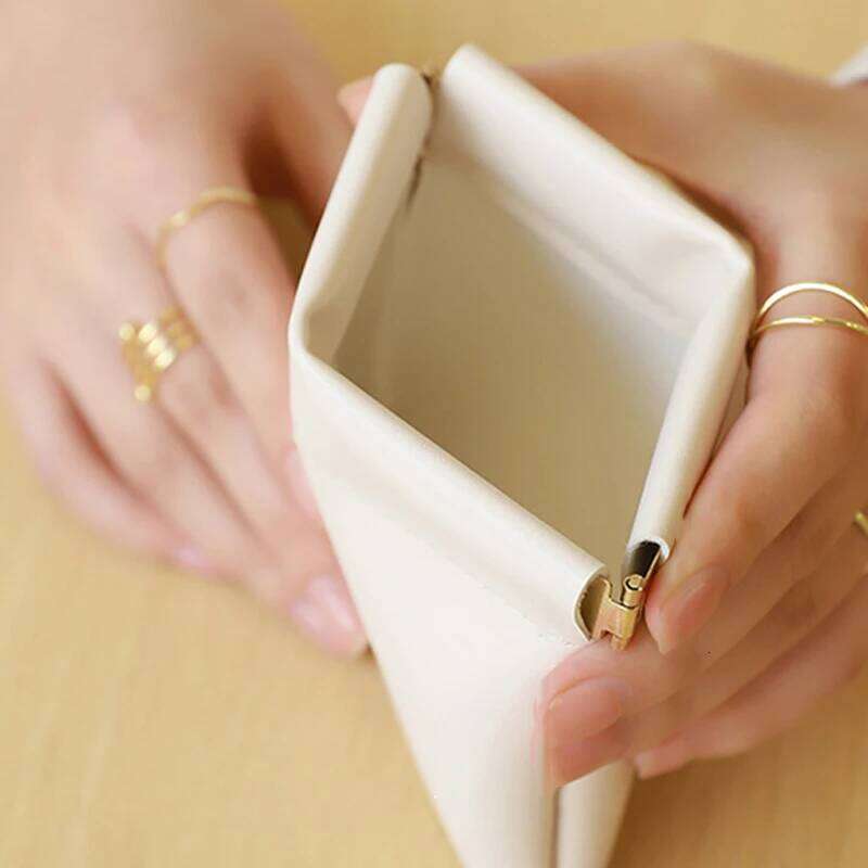 1Pc Mini Lipstick Key Jewelry Cosmetic Women Portable Automatic Closing Makeup Storage Bag Pouch PU Earphone Coin Handbag Y260206