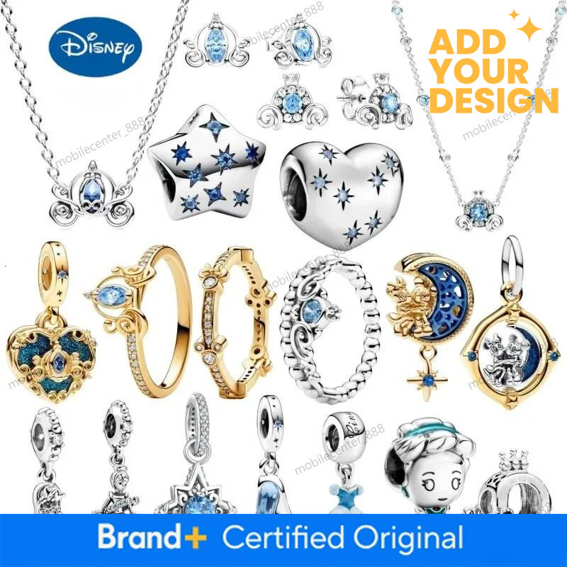 Disney Designer Jewelry 2025 New Disney Pumpkin Car Necklace Earring Set Charm Beads Suitable For Original Bracelets DIY Women's Jewelr Gift Luxu