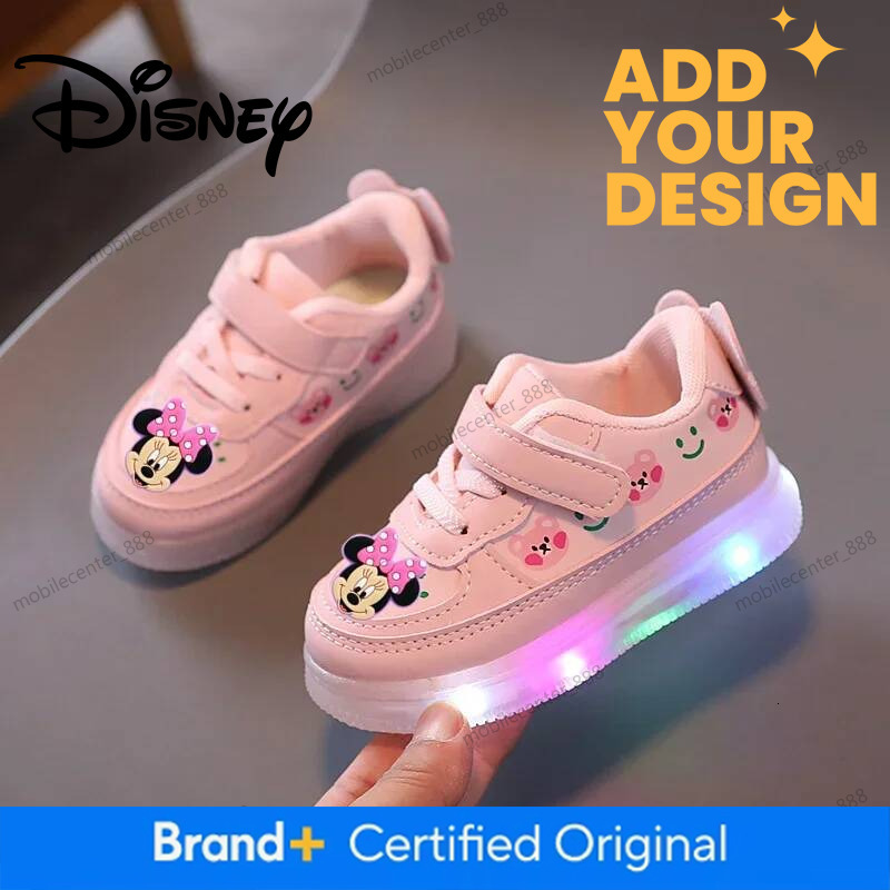 Disney Mickey Mouse Spring Autumn And Winter Children's Lighting Casual Shoes Pu Girls And Boys LED Sneakers Board Shoes - view 6