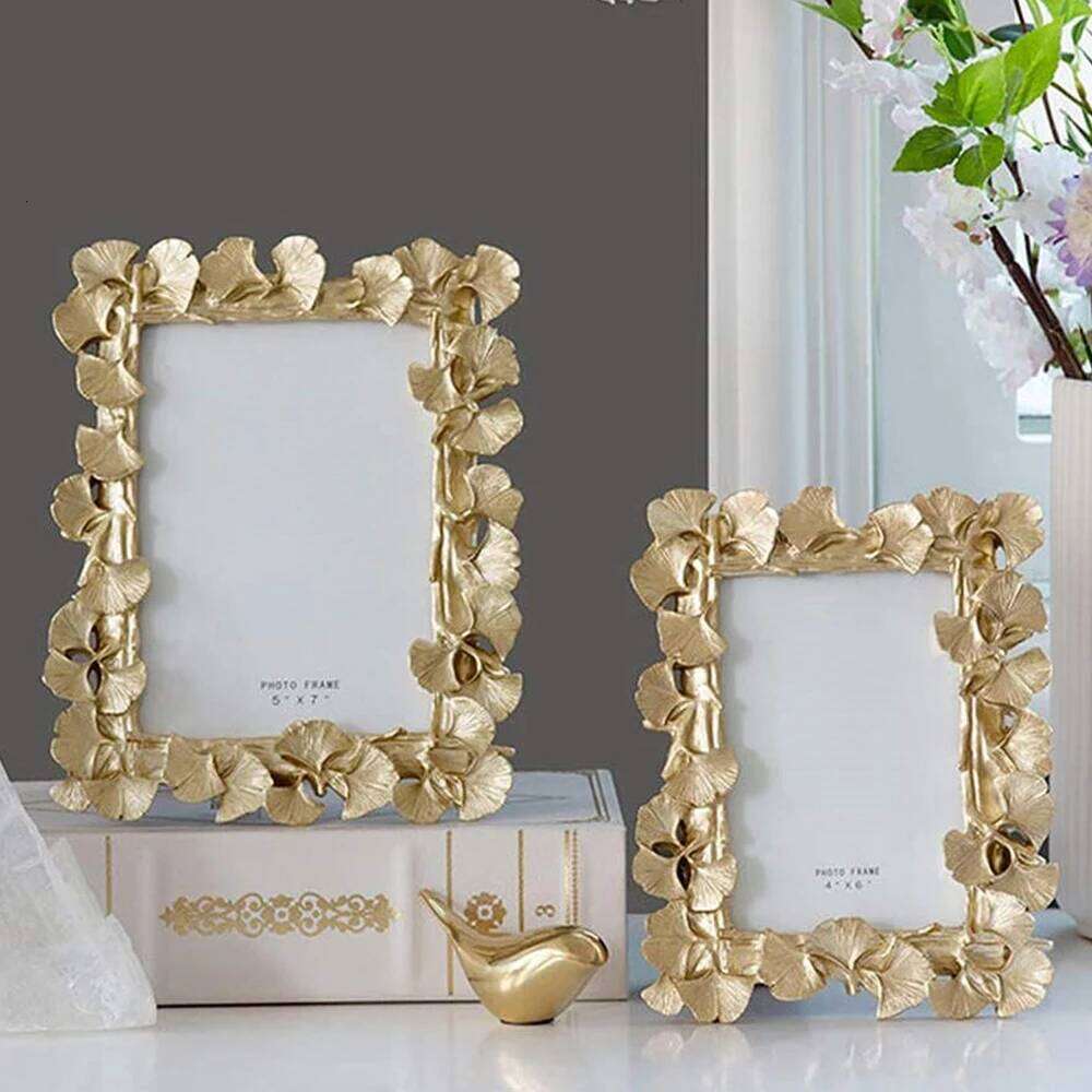 Creative Retro Golden Picture American Ginkgo Leaf Suitable for Decorative Painting 4 6 Inch Photo Frame S260205