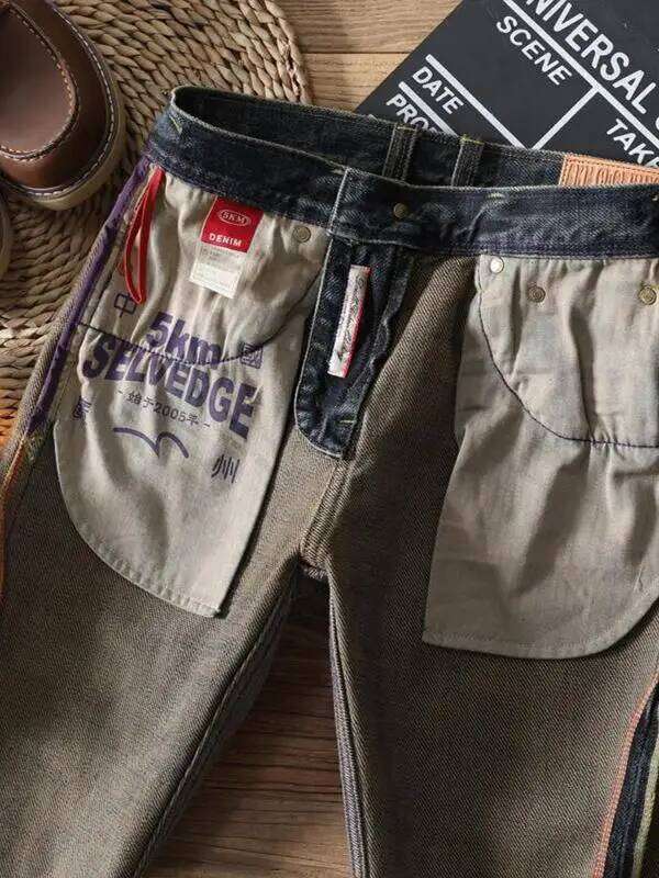 Heavyweight American Vintage 20oz Selvedge Denim Jeans for Men Autumn Winter 100% Cotton Champagne Washed Regular Straight Pants X260207
