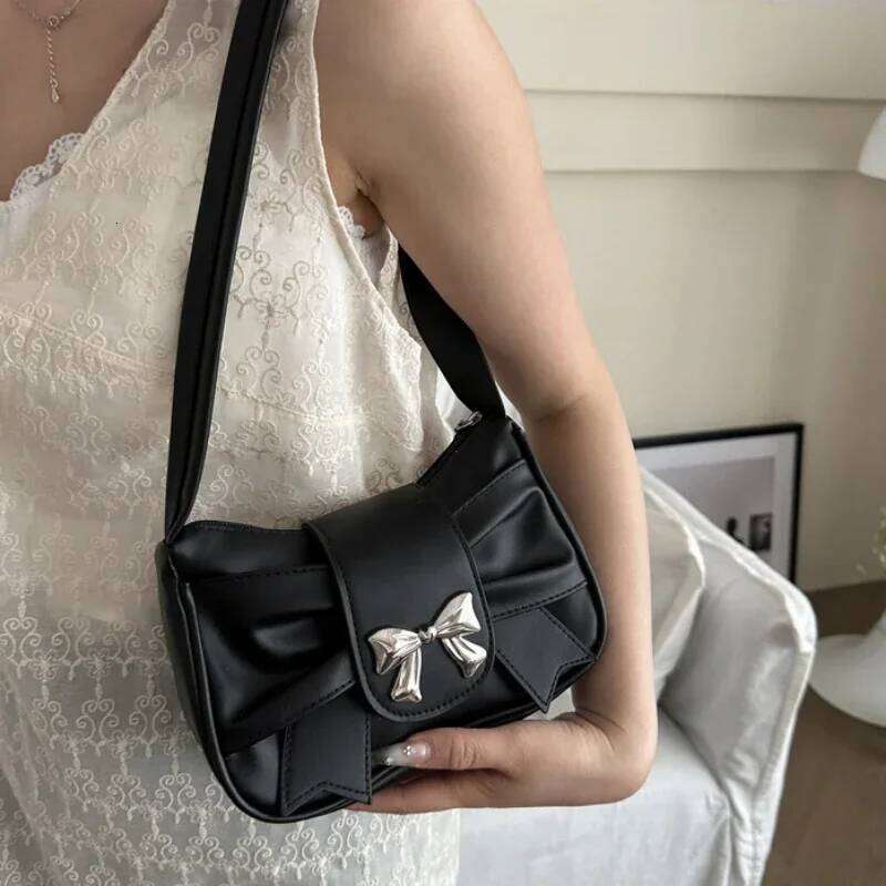 PU Leather Trendy Bow Shoulder Handbag Casual Underarm Daily Commuting Lady Banquet Bag Business Women's Bags Z260207 - view 5