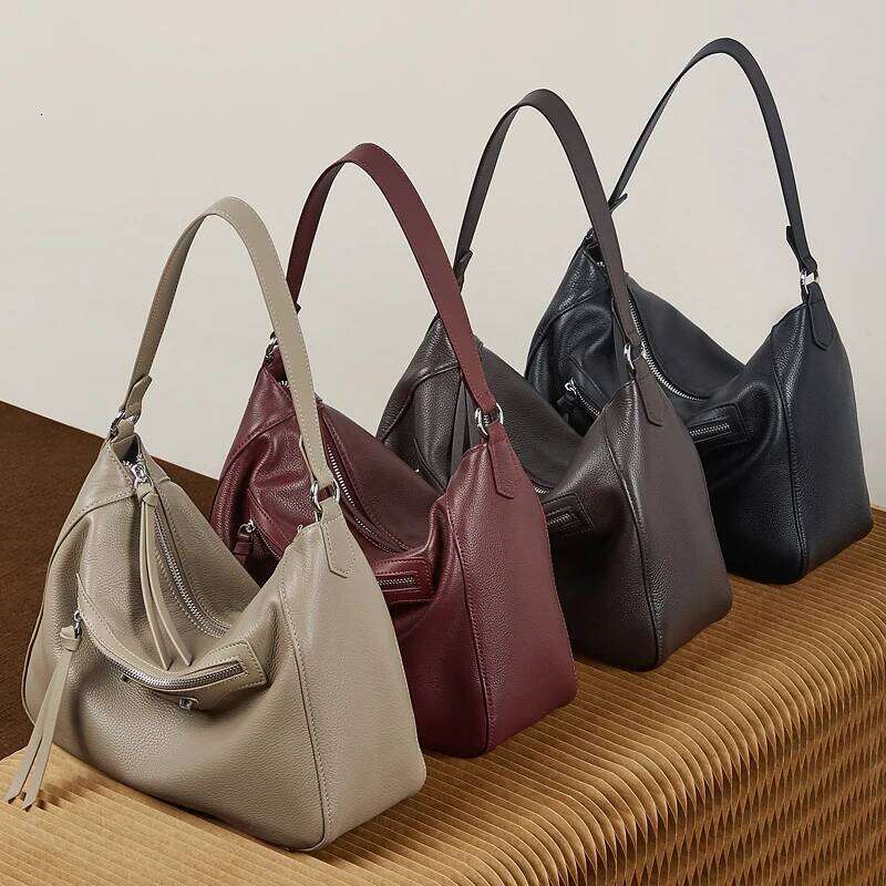 Hifashion Cowhide Genuine Leather Crossbody Shoulder Bags For Women 2025 Luxury Designer Shopper Totes Soft Hobo Ladies Handbags Y260205