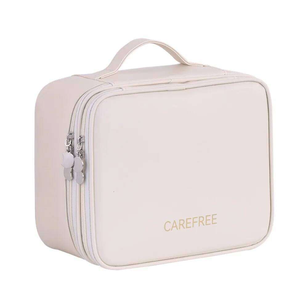 Pu Leather Fashion Women Travel Tote Large Capacity Organizer Cosmetic Toiletry Pouch Double Layer Makeup Bag Y260206