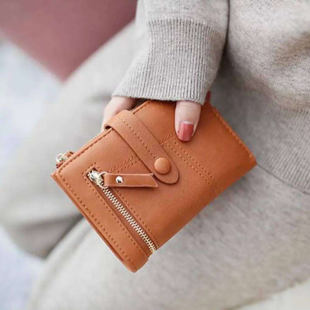 Folding Short Wallets Waterproof Solid Color Women Card Bag Multi-card Slot Korean Style PU Leather Coin Purse Girl Y260206