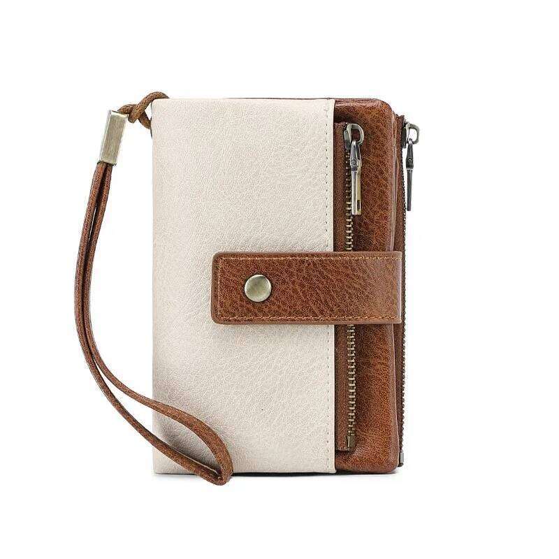 New RFID Women's Wallet Multi-functional Three-fold Short Wallets Retro Large-capacity Coin Purse Y260206