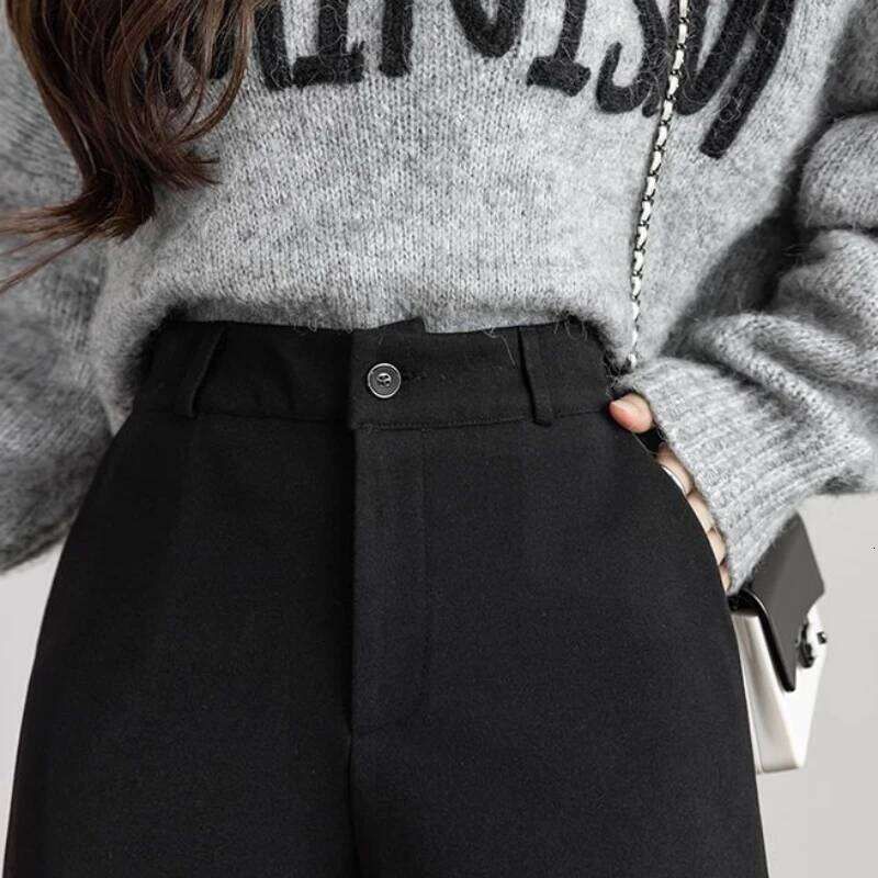 Wide Leg Shorts Women Baggy Autumn Spring Ladies High Waist Casual A-line Trousers Solid Color Button Pockets All-match Loose XJ260206