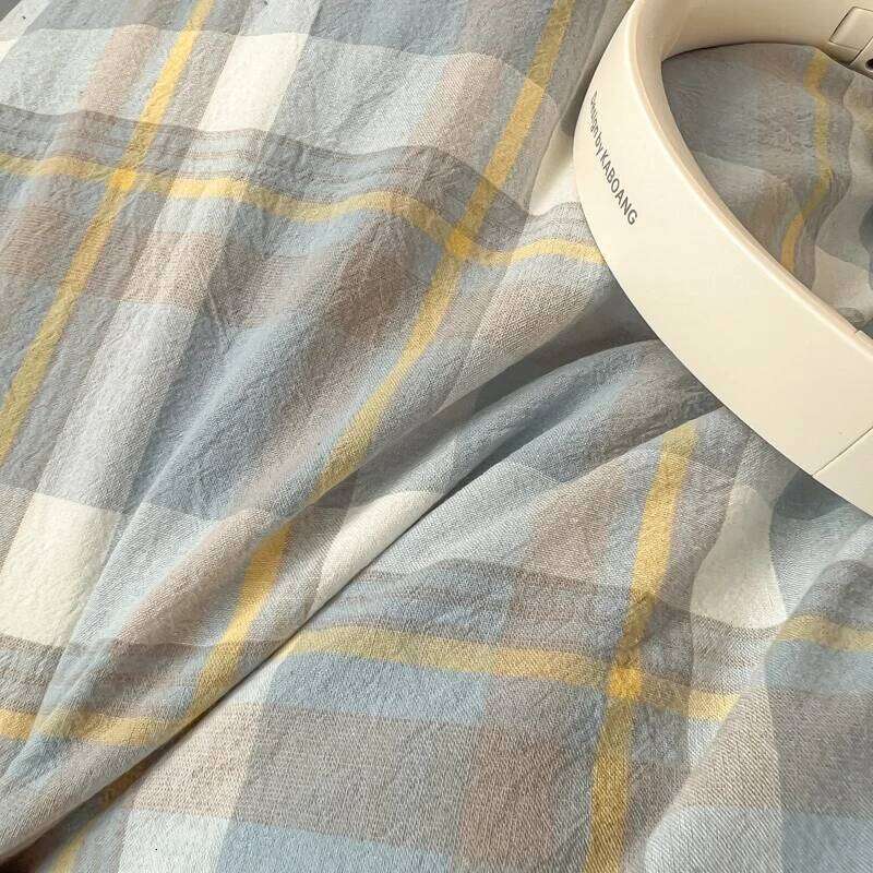 Wash Cotton Bedding Duvet Pillowcases Sheet Soft Comforter Cover Bed Linens Set Queen King Size Nordic Style XJ260206