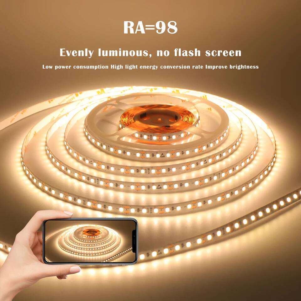 DC 12V 24V RA98 LED Strip SMD 2835 120LEDs/M 2700K 3000K 4000K 5000K 5500K 6000K IP20 Flexible Ribbon Rope Light 5M 10M/Roll Z260206