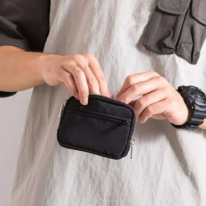 2025 Slim-style waterproof nylon small wallet, multi-functional card holder, keychain, women's coin purse Y260206