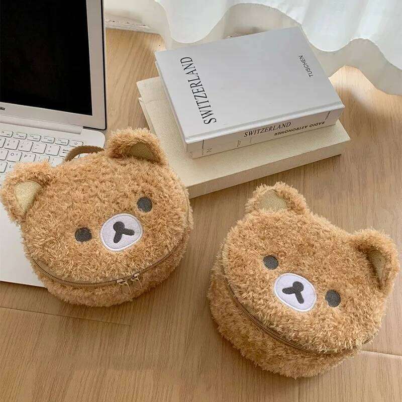 Plushes Makeup Case Anime Relaxed Bear Cosmetic Bag Women Jewelry Storage Pouch Girl Organizer Handbags Gift Hot Sales Y260206