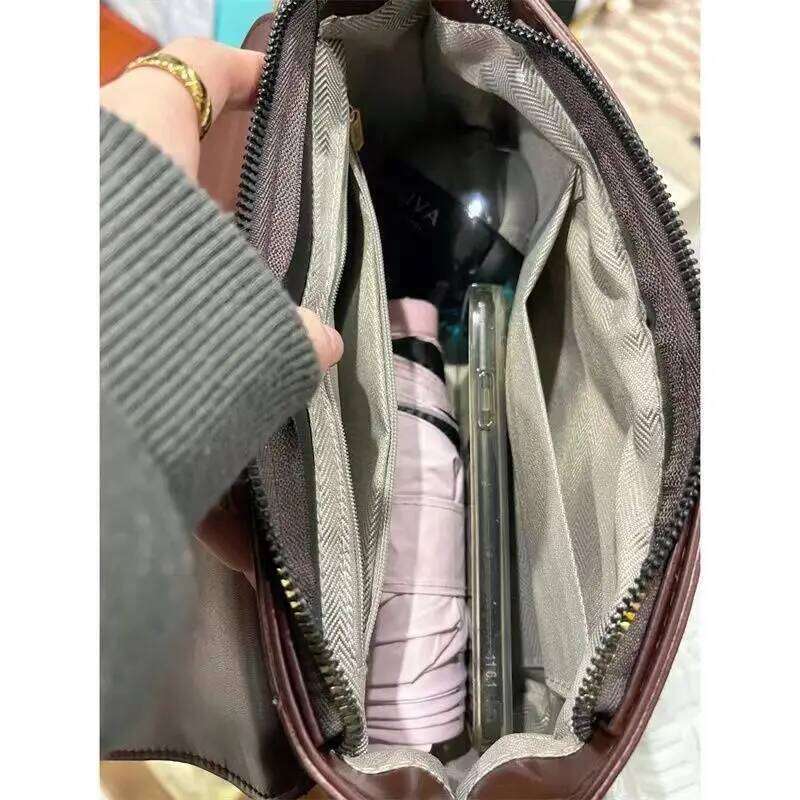 Retro Faux Suede Women's Shoulder Maillard Style Ladies Underarm Bags Simple Female Crossbody Bag Clutch Purse Handbags Y260205