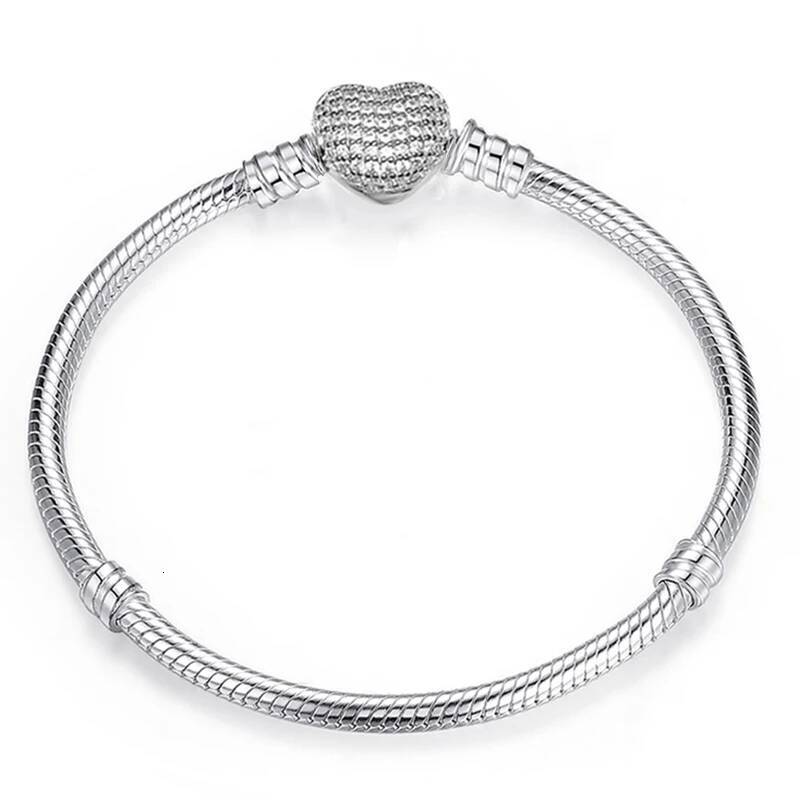 Sterling Silver Color 3mm Snake Chain Bracelets Fit Original Charm Bracelet Bangle Making DIY Jewelry For Women Men Dropshipping