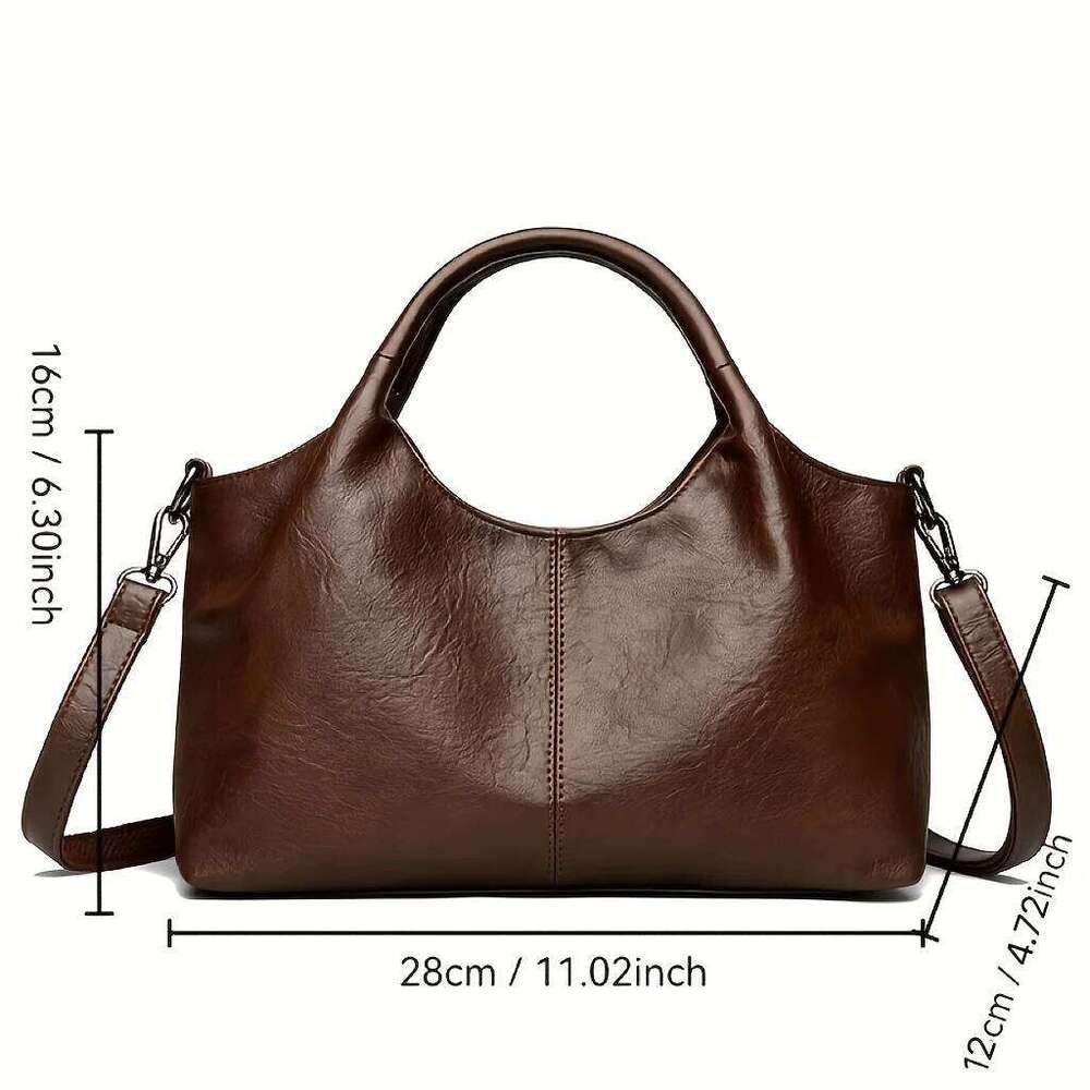 Women's Handbag, Large Capacity Elegant Detachable Crossbody & Handheld Shoulder Bag with Golden Tone Hardware, Zipper Closure Y260205