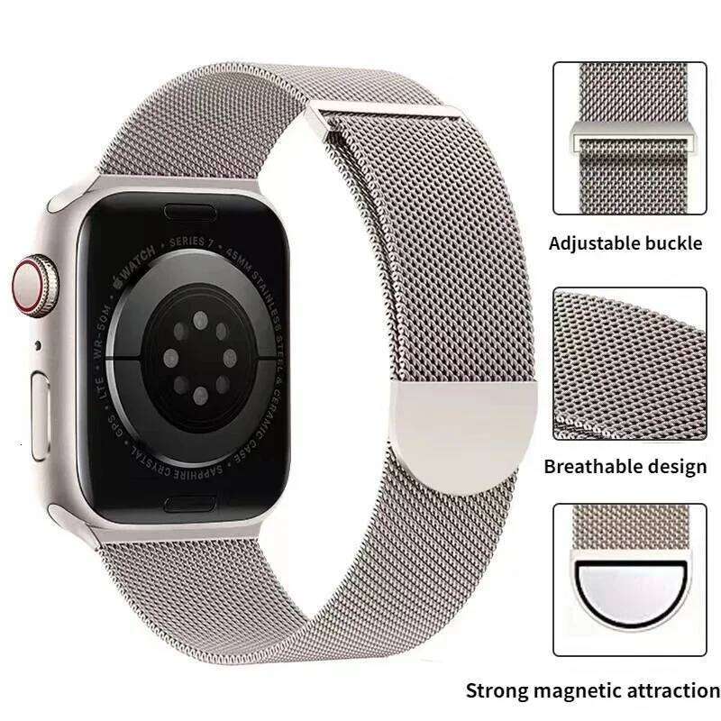 Metal Milanese Strap for Apple Watch Band Ultra3/2 49mm 11 10 9 8 7 Magnetic Bracelet iWatch 6 5 4 SE2 46mm 45mm 41mm 44mm 40mm Z260207