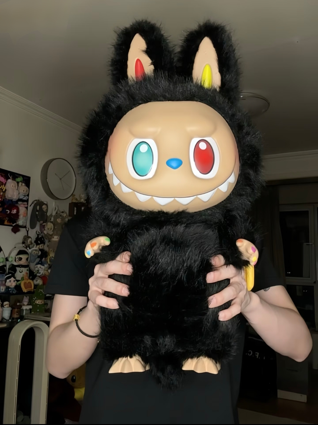 58CM Black Zimomo Figure The Monsters Labubu 10th Anniversary Series Anime Peripheral Storage Pouch For Headphone Fans