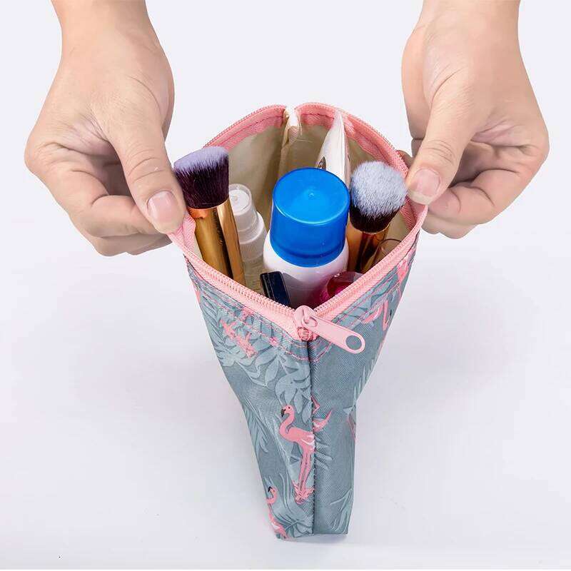 Multi functional Flamingo Waterproof PU Makeup Bag Large capacity portable women's storage Cute girl wash bag Y260206