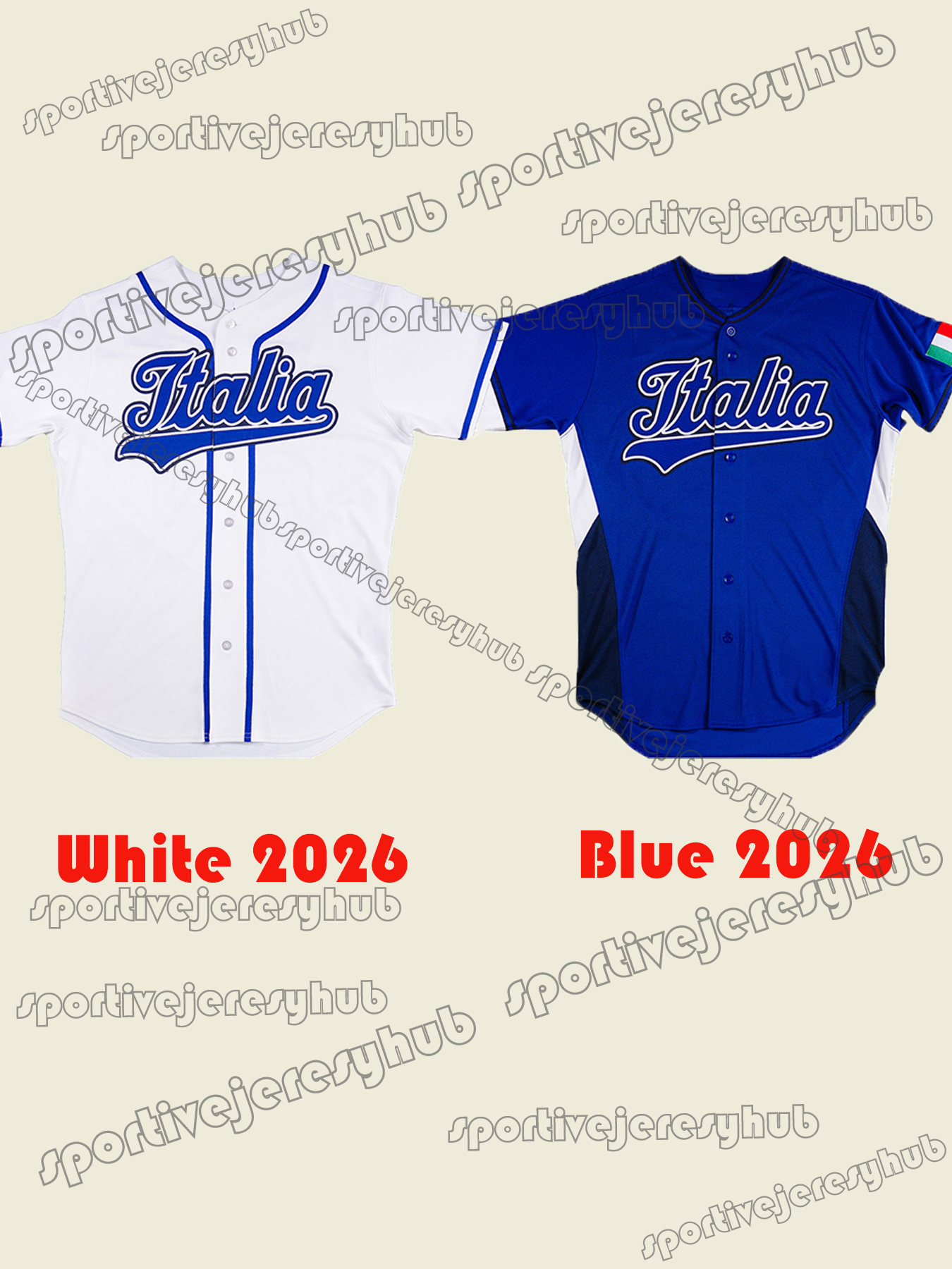Italy 2026 Baseball Jersey Pasquantino Caglianone Nola Teel Nori Ercolani Morabito Antonacci Lorenzen Ottavino Jacob Fischer Aldegheri Russo Custom Stitched