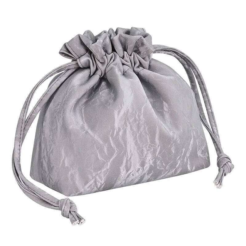 Lazy Cosmetics Organizer Portable Simple Bundle Mouth Makeup Large Capacity High Value Classic Toiletry Bag Travel Essential Y260206