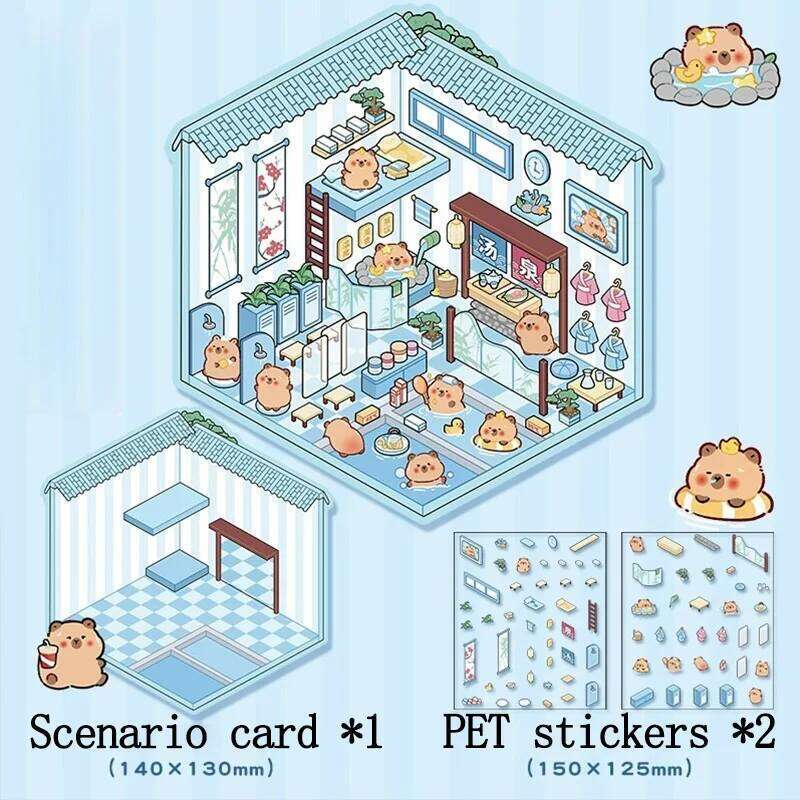 Transparent Capybara Cosmetic Cute Cartoon Design PVC Zipper Waterproof Large Capacity Storage Bag Clear Pouch Y260206