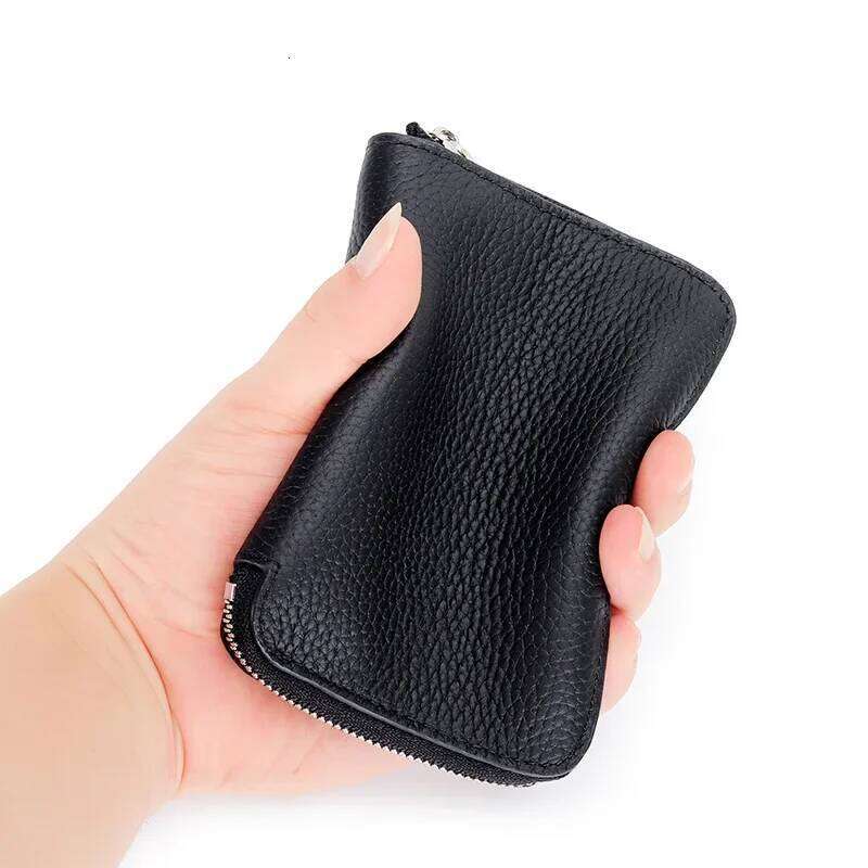 Brand Design Genuine Women's Top Layer Cowhide Leather Zipper Coin Wallet Multi Card Slots Fashion Short Purse Y260206