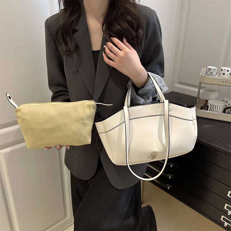 Premium Large Capacity Tote for Women 2025 New Solid Color Versatile Fashion Shoulder Bag, Combination Mother and Child Bag Z260207 - view 6