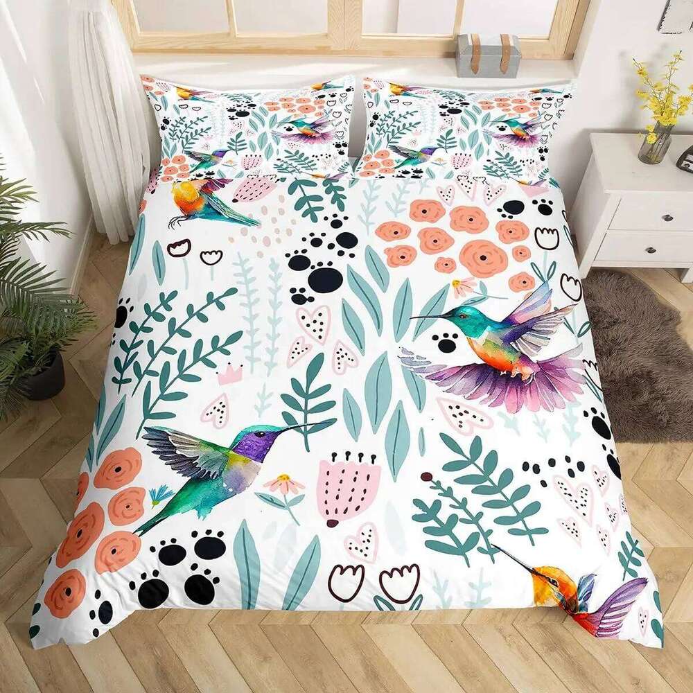 Hummingbird for Kids Boys Girls Quilt Covers Lightweight Down Bedroom Decor 2 Pillowcases 1 Duvet Cover No Comforter XJ260206