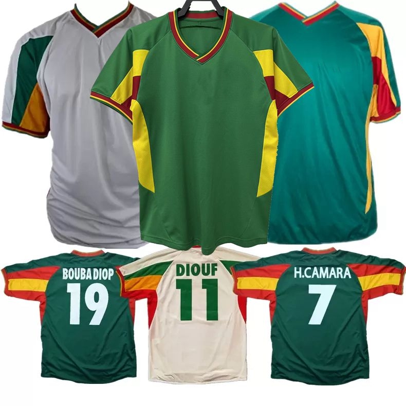 2002 2003 Senegal retro soccer jersey Diouf BOUBA DIOP H.CAMARA KH.FADIGA DIAO National Team classic vintage football shirt