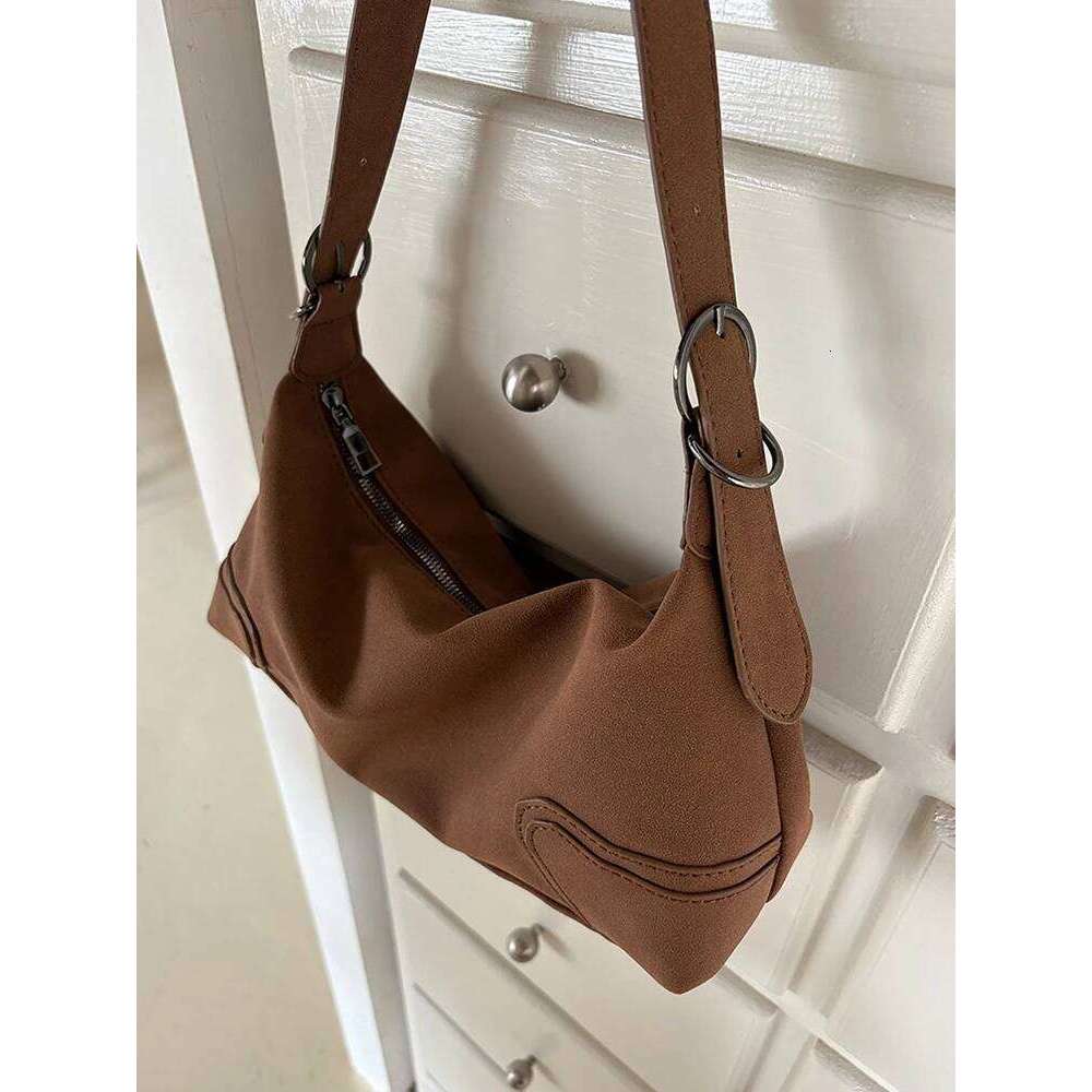 2025 New Autumn/Winter Vintage Fashion Suede Crossbody Shoulder Underarm Bag, Casual Women's Daily Commuter Bag Y260205