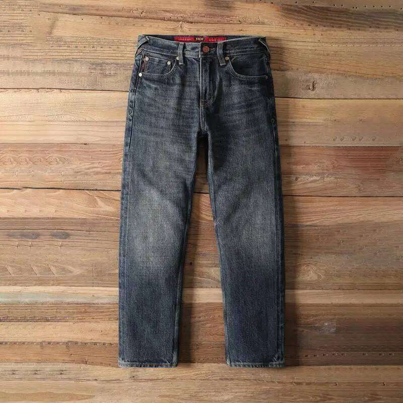 Heavyweight American Vintage 20oz Selvedge Denim Jeans for Men Autumn Winter 100% Cotton Champagne Washed Regular Straight Pants X260207