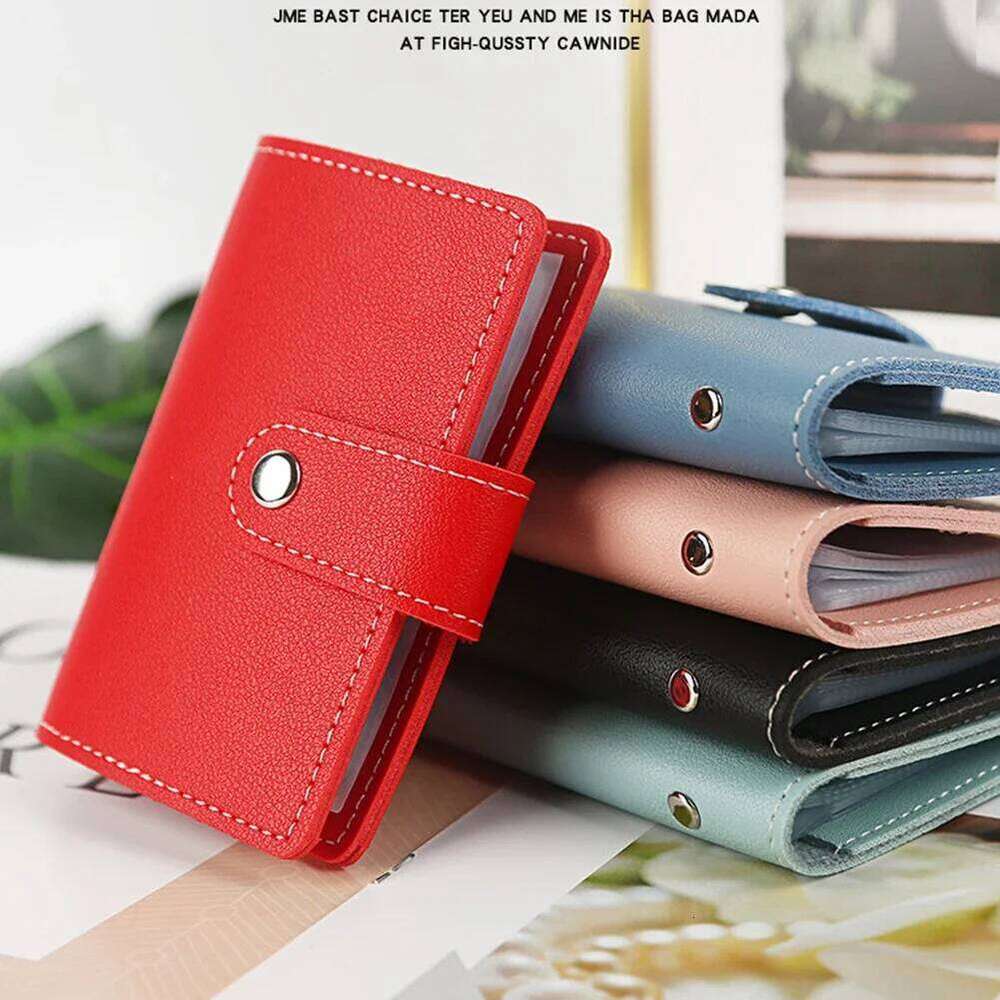 Multifunctional PU Leather Card Holder, 24 Slot Slim Wallet for ID Credit Cards, Candy Color Compact Purse Y260206