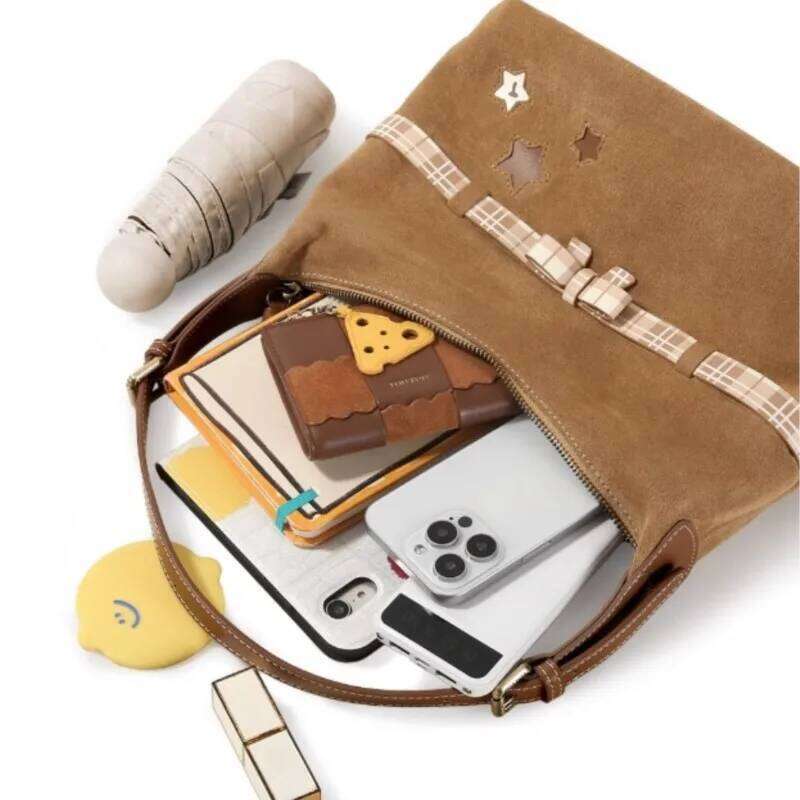 JIAERDI Sweet Cute Bow Star Tote Women Large Capacity Brushed Shoulder Ladies Retro Versatile Commuter Underarm Bag 2025 Y260205