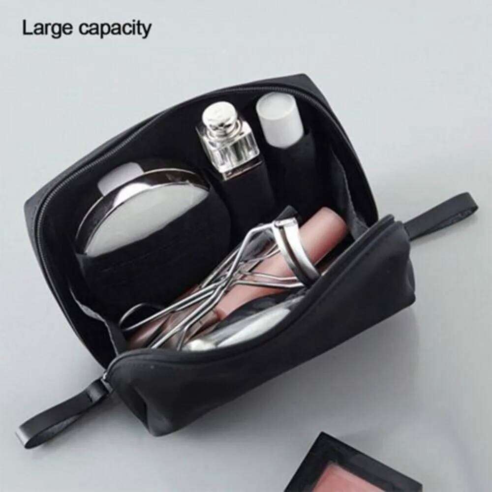 Portable Dacron Makeup Bag Large Capacity Multiple Colors Cosmetic Pouch Waterproof Partitioned Handbag Travel Y260206