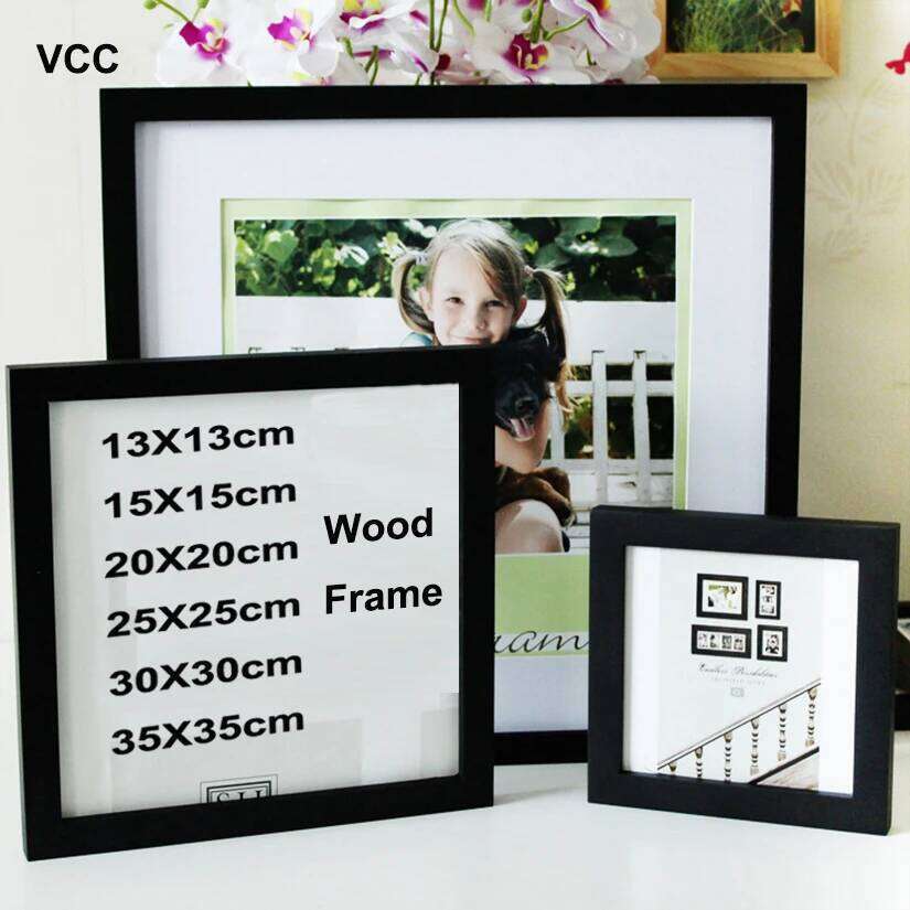 Classic Wooden Square Picture Plexiglass Include Poster Frames For Wall Hanging Family Gift Photo Frame S260205