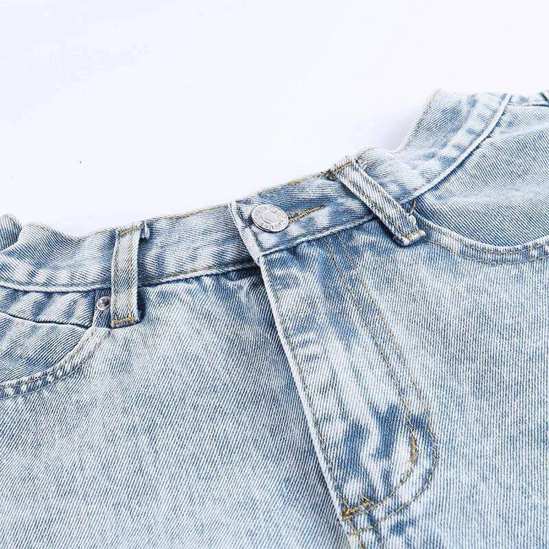 CHICEVER Denim Shorts For Female High Waist Pockets Sexy Ruffles Wide Leg Short Women's Solid Trousers 2024 Summer Clothes XJ260206