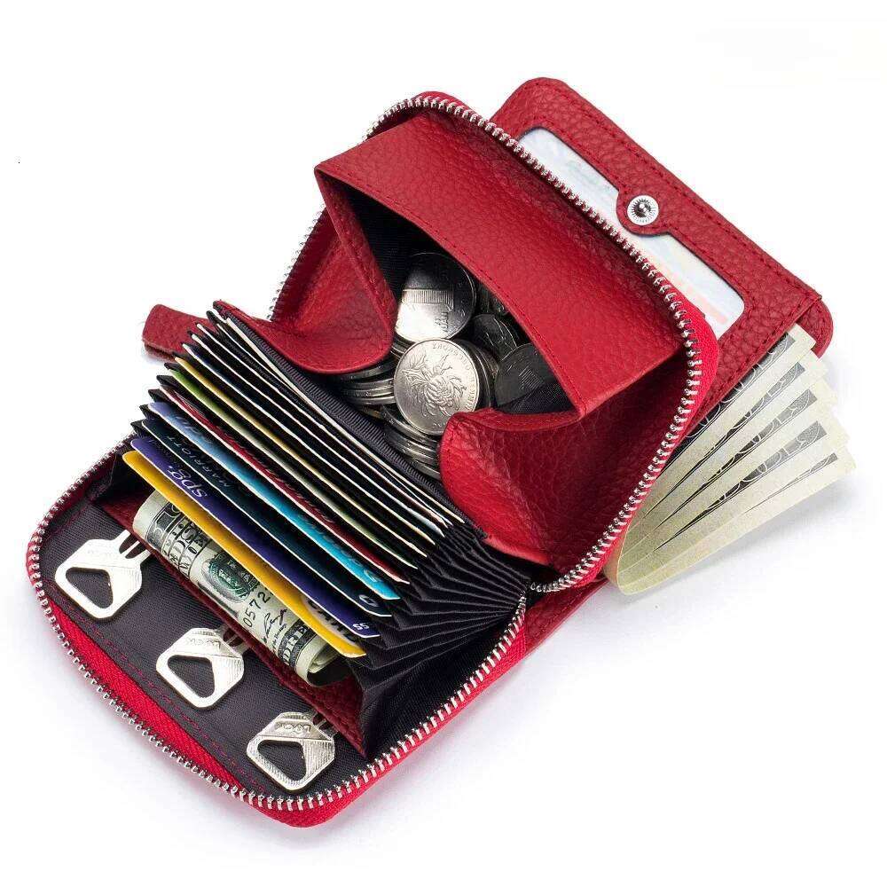 New Genuine Leather Women Wallets Portable Clutch Female Cowhide Purses Lady Small Coin Pocket Card Holder Mini Money Bag Y260206